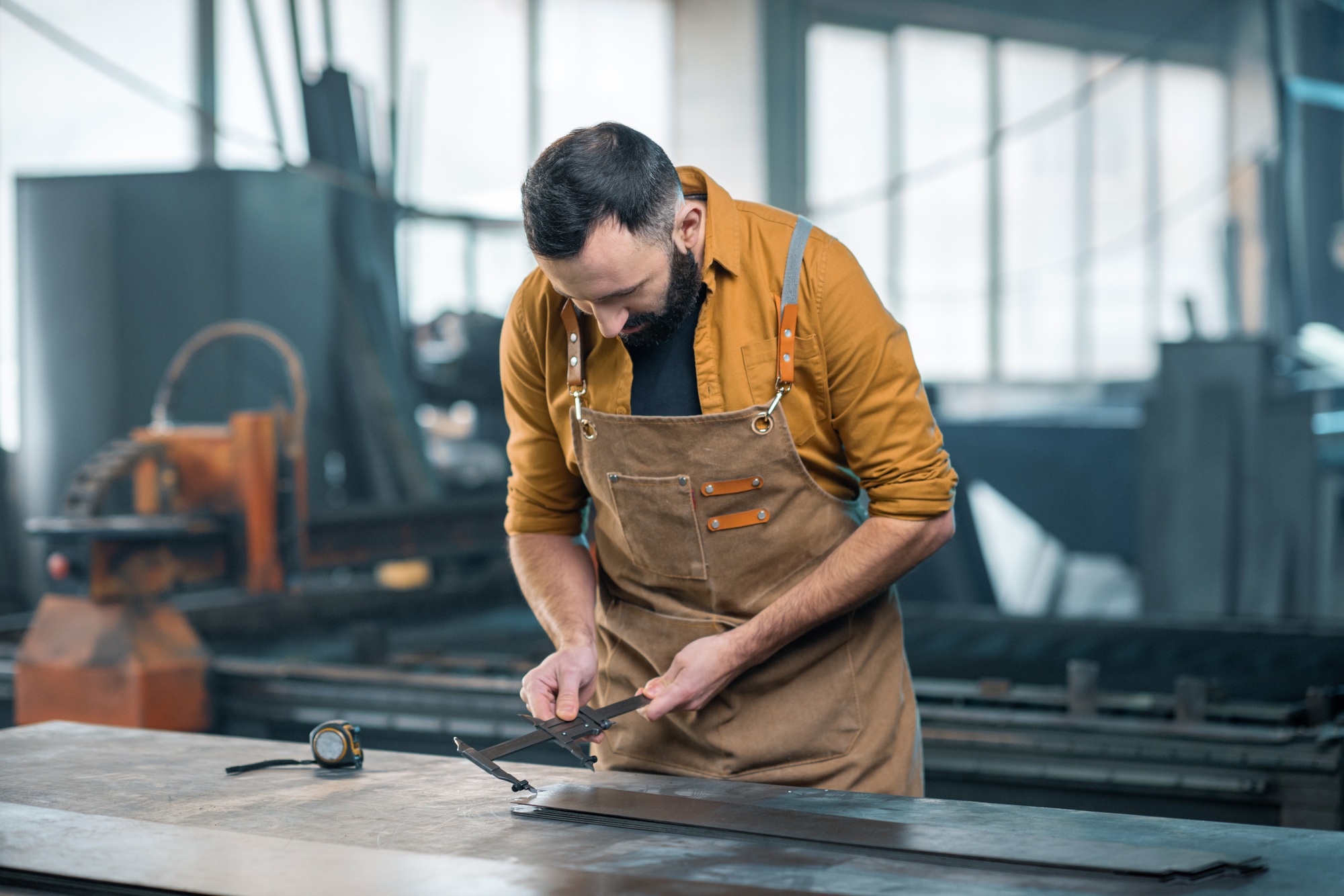 Metal industry worker at factory